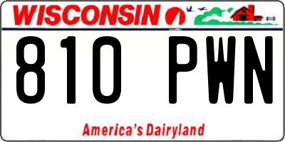 WI license plate 810PWN