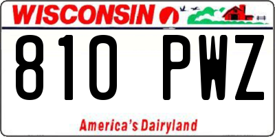 WI license plate 810PWZ