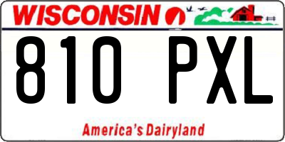 WI license plate 810PXL