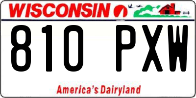 WI license plate 810PXW