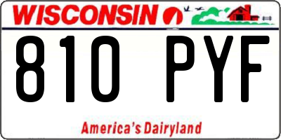 WI license plate 810PYF