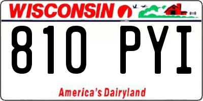 WI license plate 810PYI