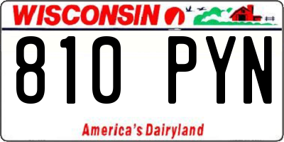 WI license plate 810PYN