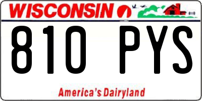 WI license plate 810PYS