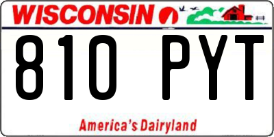 WI license plate 810PYT