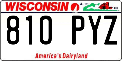 WI license plate 810PYZ