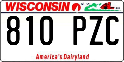 WI license plate 810PZC