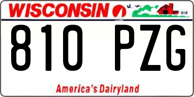 WI license plate 810PZG