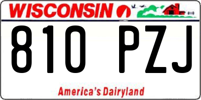 WI license plate 810PZJ