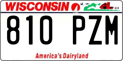 WI license plate 810PZM