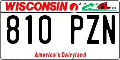 WI license plate 810PZN