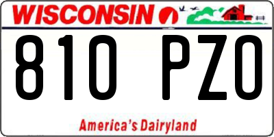 WI license plate 810PZO