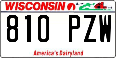 WI license plate 810PZW