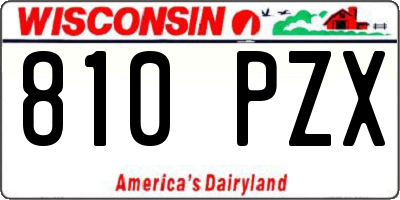 WI license plate 810PZX
