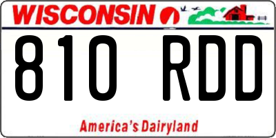 WI license plate 810RDD