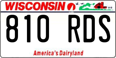 WI license plate 810RDS