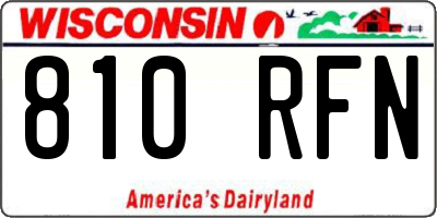 WI license plate 810RFN