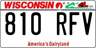 WI license plate 810RFV
