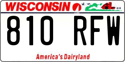 WI license plate 810RFW