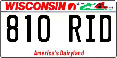 WI license plate 810RID