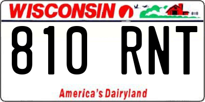 WI license plate 810RNT