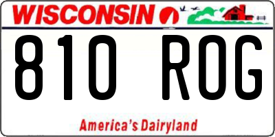 WI license plate 810ROG