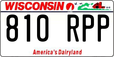WI license plate 810RPP