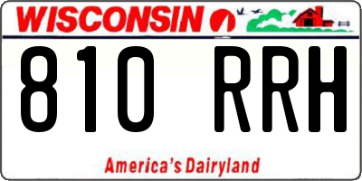 WI license plate 810RRH