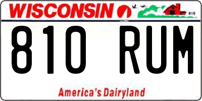 WI license plate 810RUM