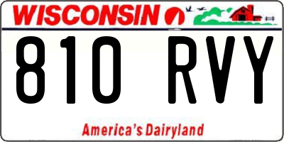 WI license plate 810RVY