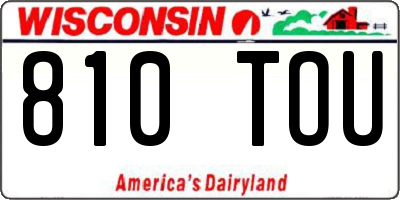 WI license plate 810TOU