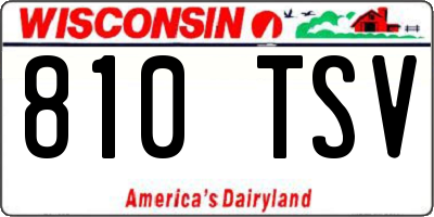 WI license plate 810TSV