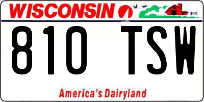 WI license plate 810TSW