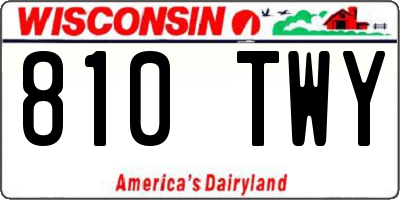 WI license plate 810TWY