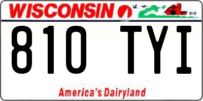WI license plate 810TYI