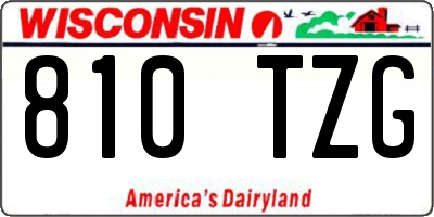 WI license plate 810TZG