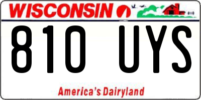 WI license plate 810UYS