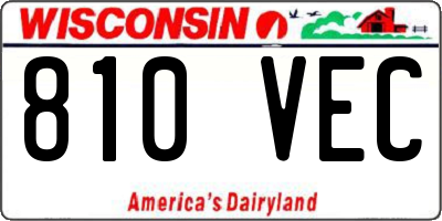 WI license plate 810VEC