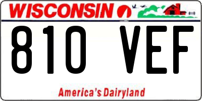 WI license plate 810VEF