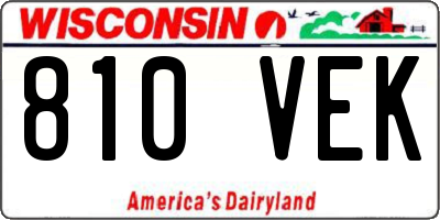WI license plate 810VEK