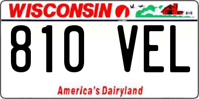 WI license plate 810VEL