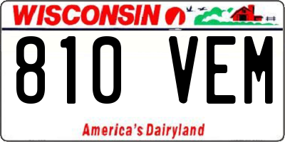 WI license plate 810VEM