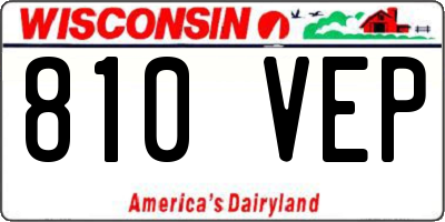 WI license plate 810VEP