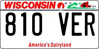 WI license plate 810VER