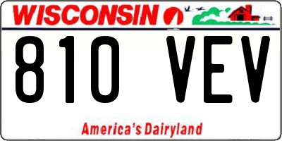 WI license plate 810VEV