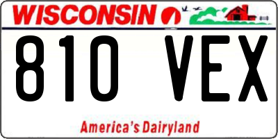 WI license plate 810VEX