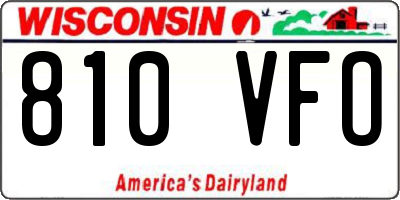 WI license plate 810VFO