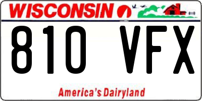 WI license plate 810VFX