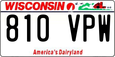 WI license plate 810VPW
