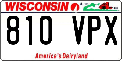 WI license plate 810VPX